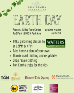 earth day, prescott valley event, free event, prescott valley town center, free gardening class, watters garden center