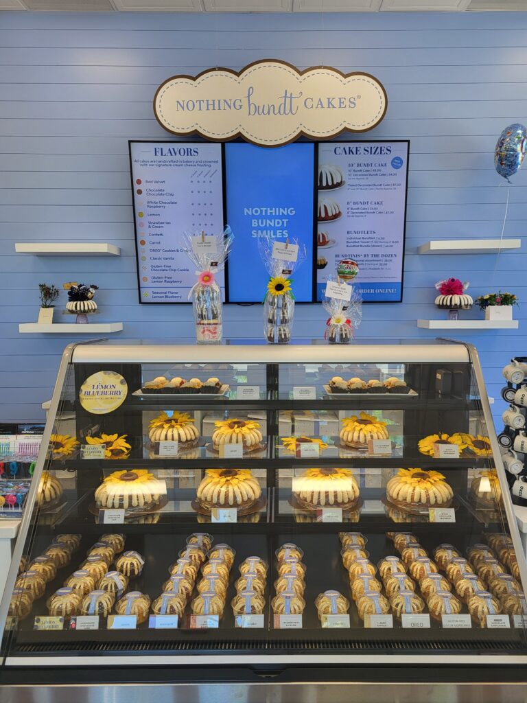 Nothing Bundt Cakes display case of desserts