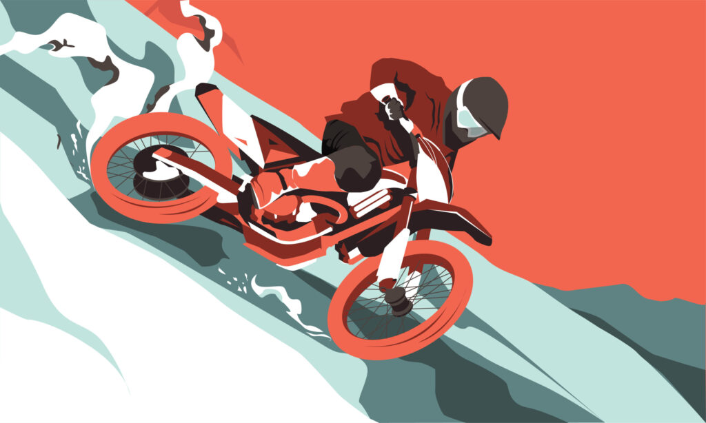 artist rendition of someone racing motorcross