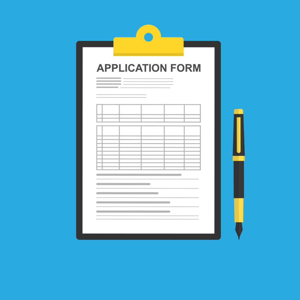 application form and pen