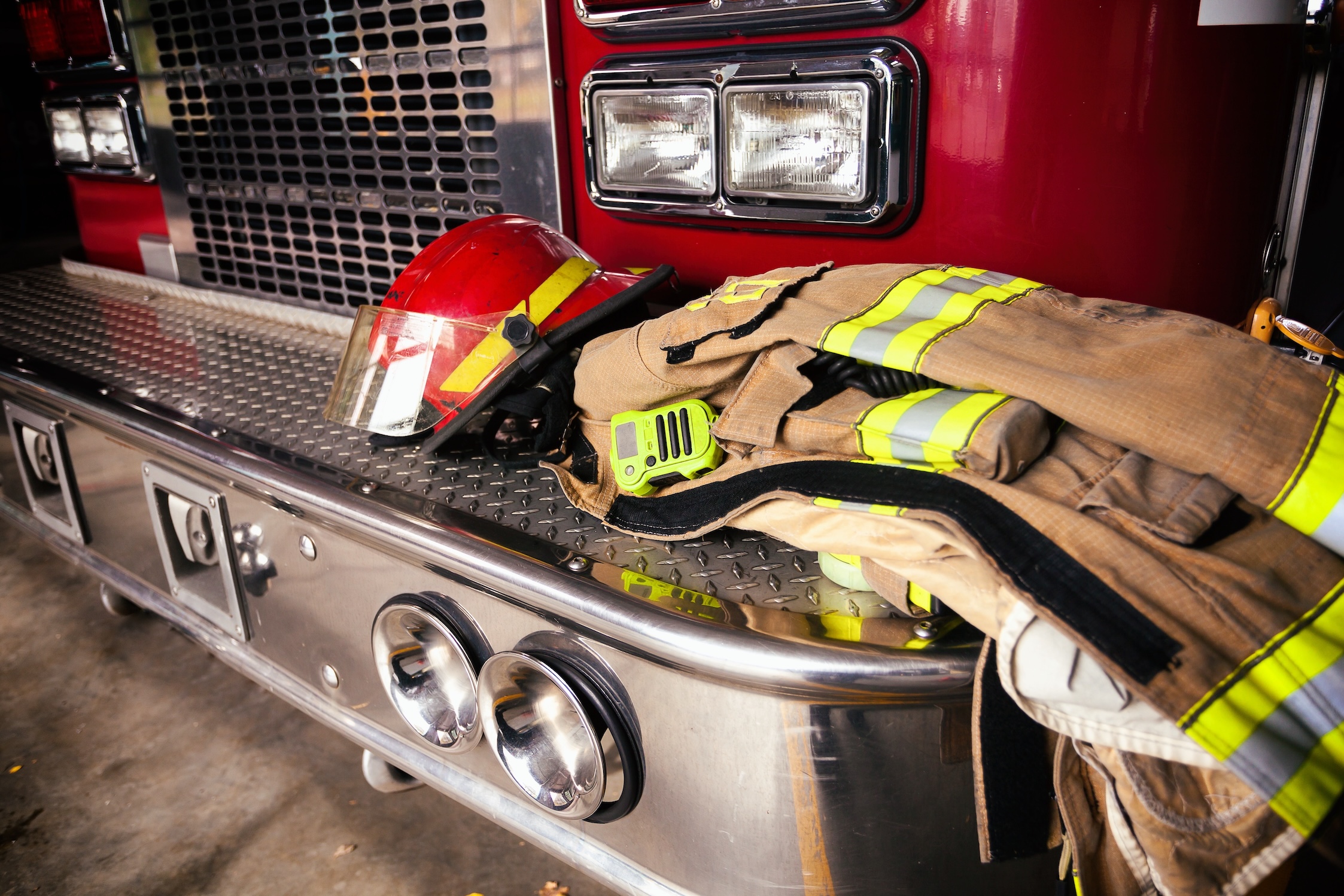 firemen gear on truck